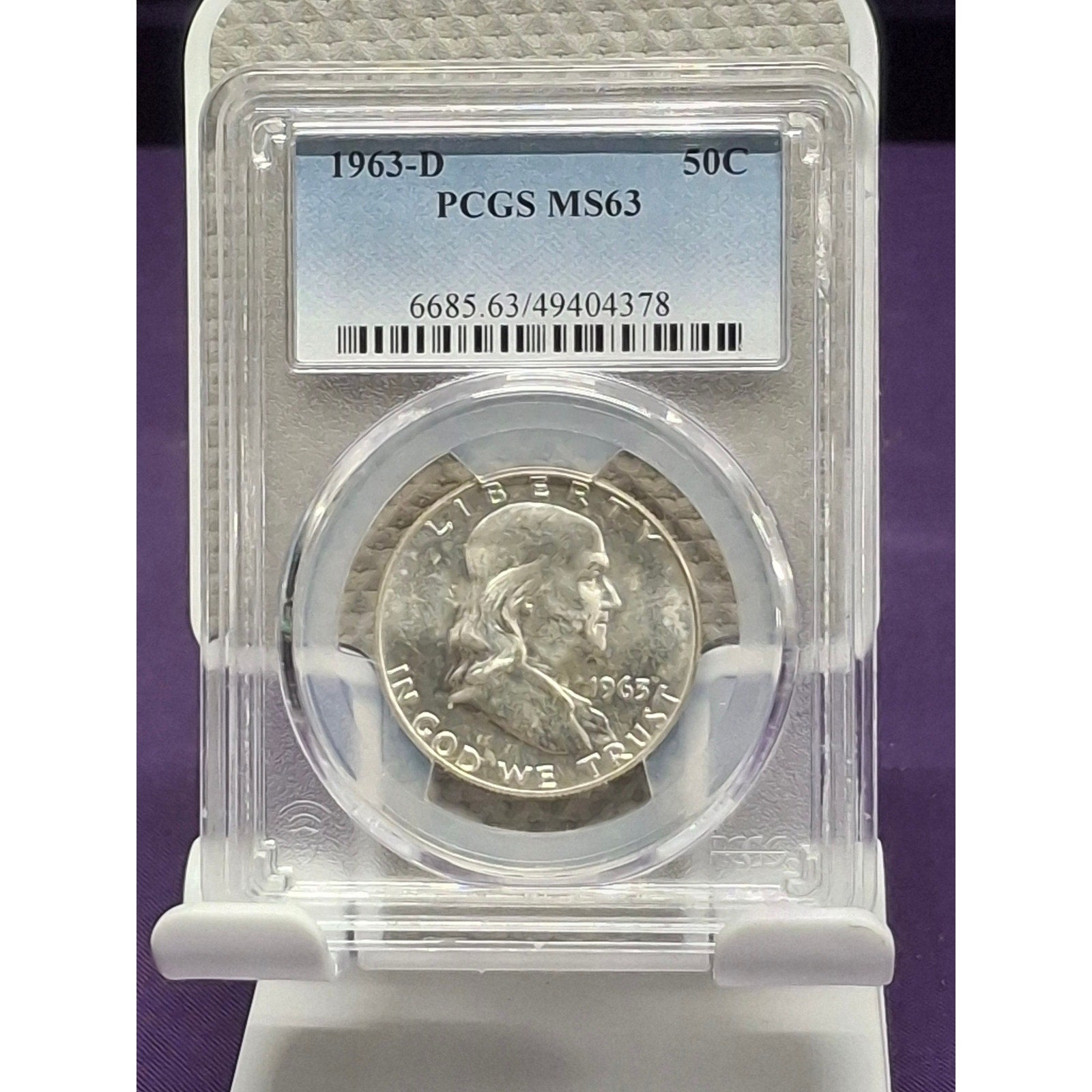 1963-D Franklin Half MS63