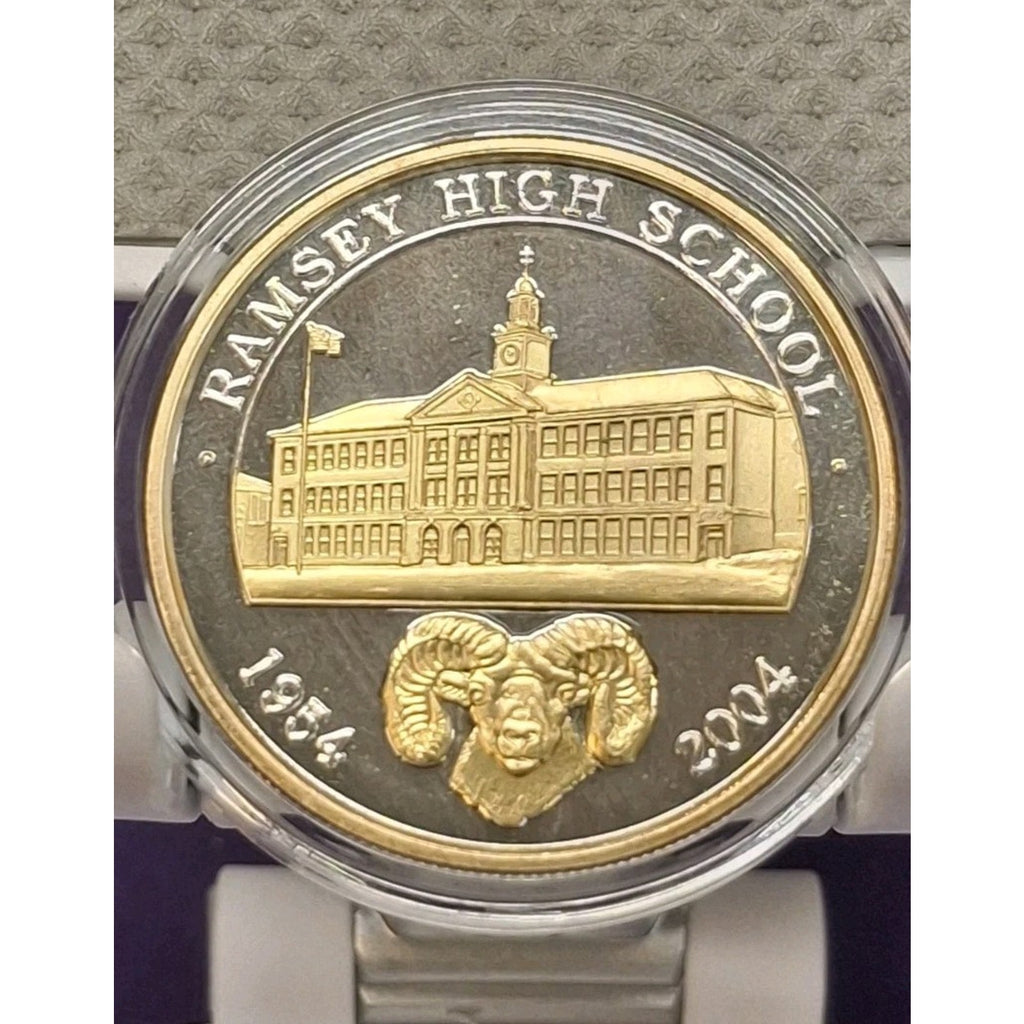 50 year Anniversary Ramsey High School 1oz Silver with Gold Plating