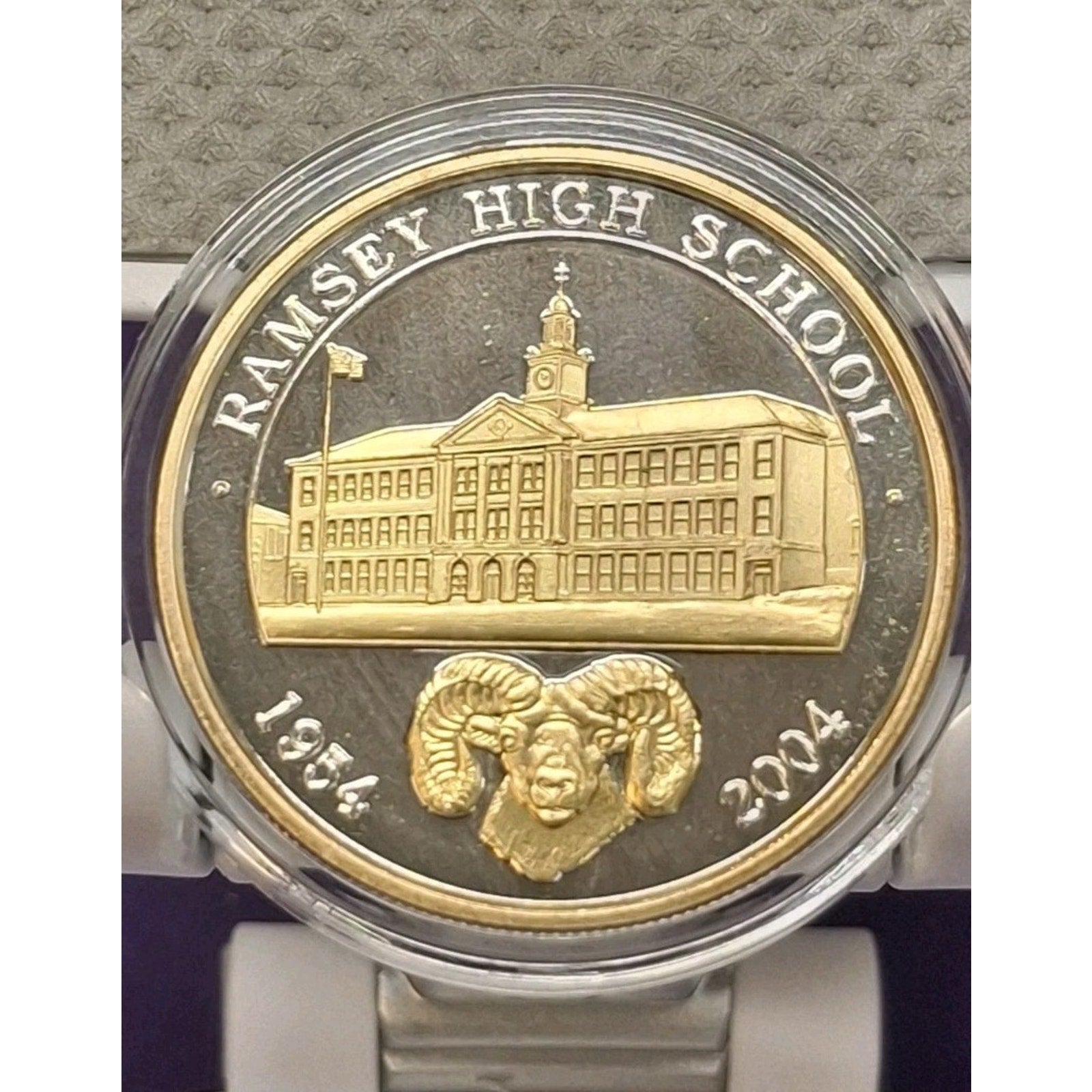 50 year Anniversary Ramsey High School 1oz Silver with Gold Plating