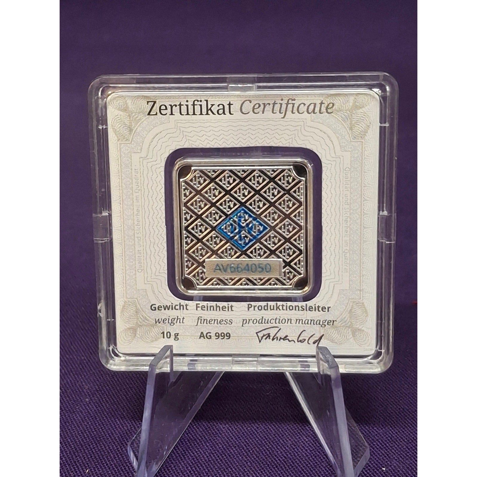 10g Geiger Premium Silver in Assay