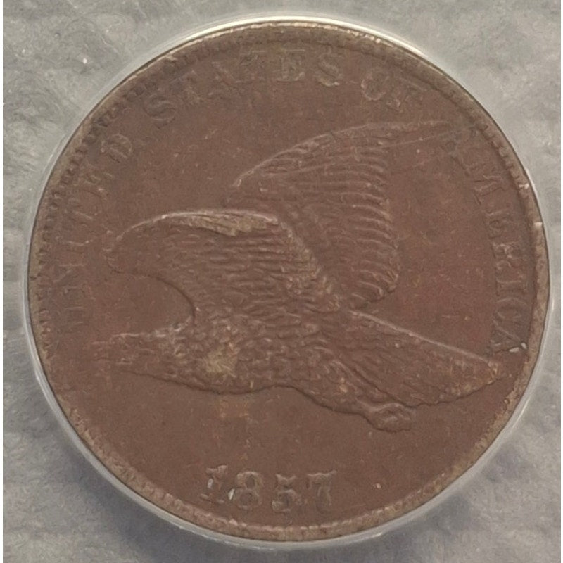 1957 Flying Eagle AU50 Details Corroded