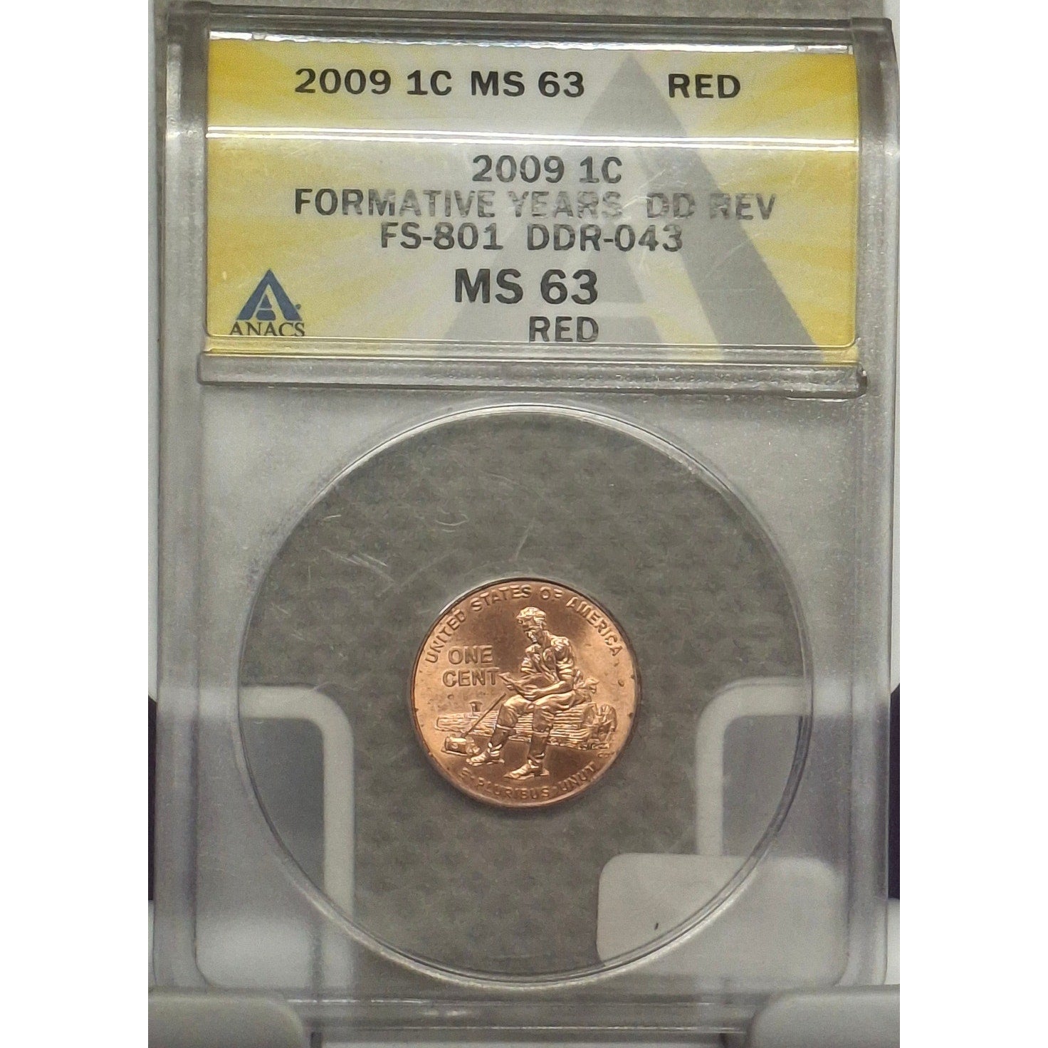 2009 FS-801 DDR-043 MS63RD Mint Error Formative Years Penny
