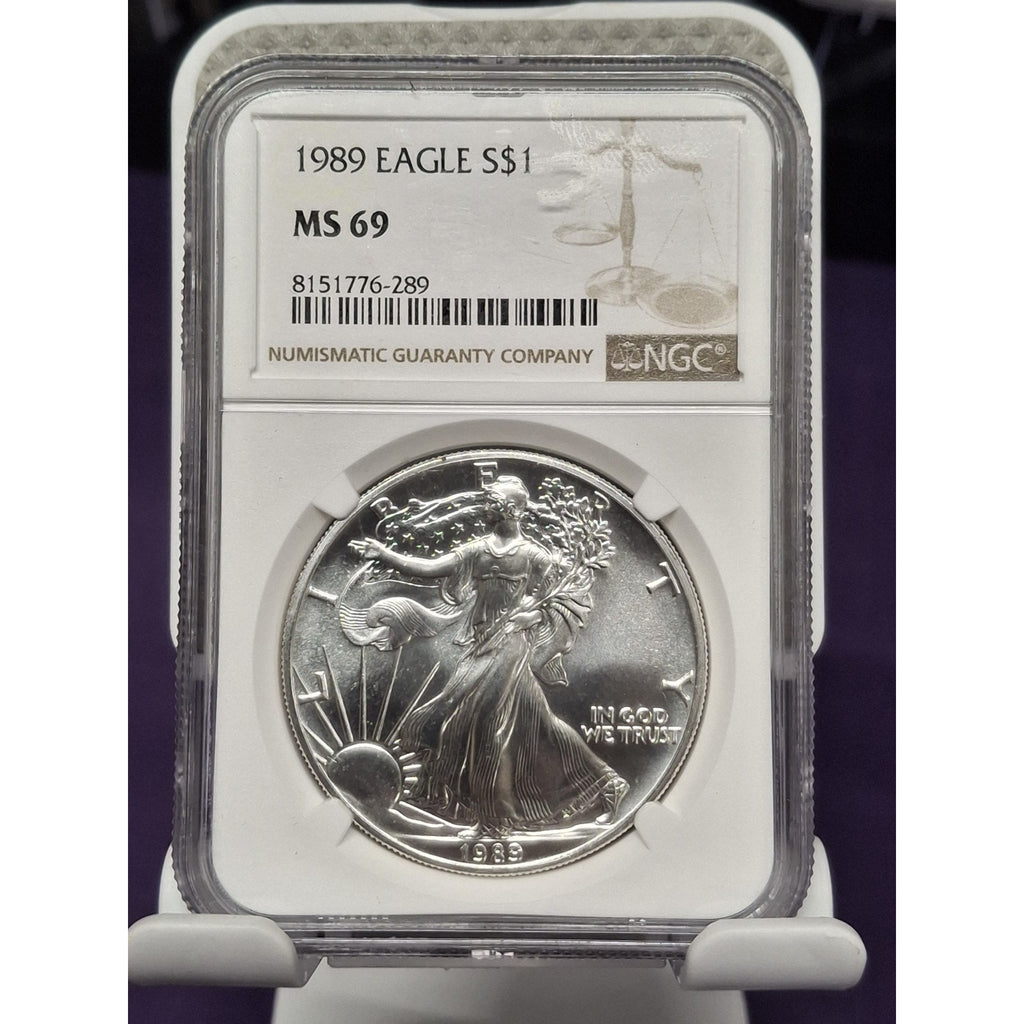 1989 American Silver Eagle Coin - NGC MS69