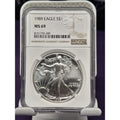 1989 American Silver Eagle Coin - NGC MS69