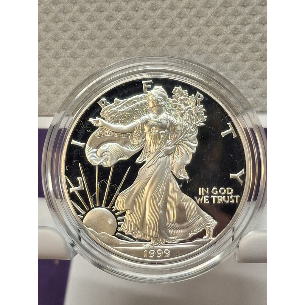 1999-P Proof American Silver Eagle in OGP w COA