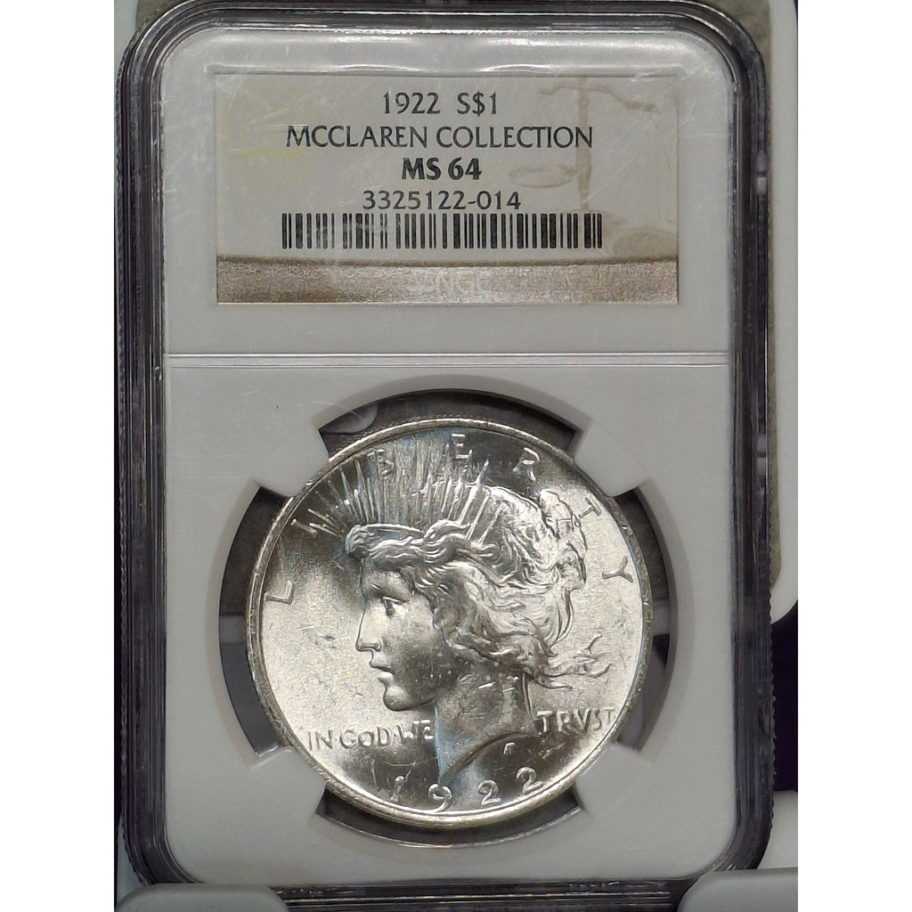 1922 MS64 "McClaren Collection" Peace Dollar