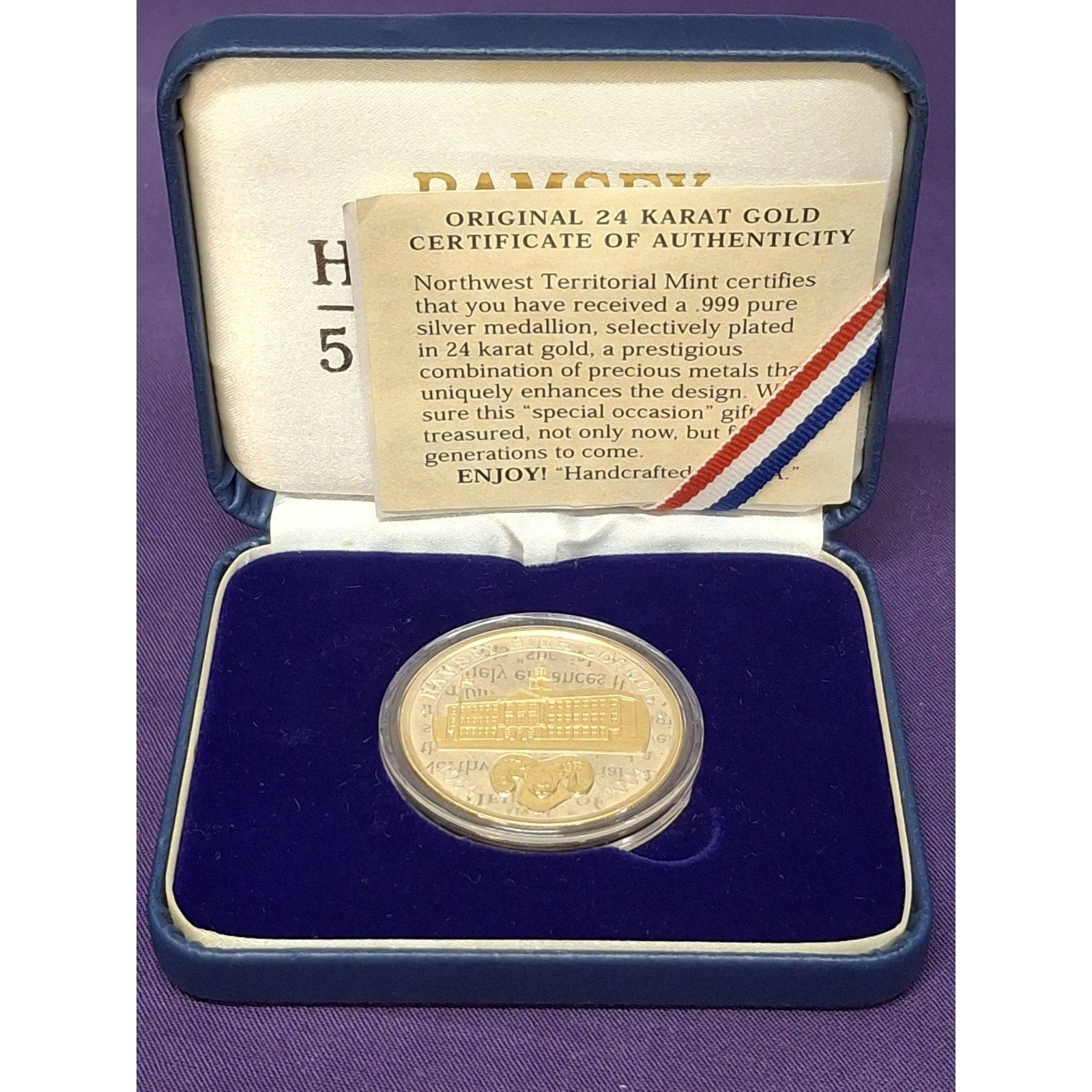 50 year Anniversary Ramsey High School 1oz Silver with Gold Plating