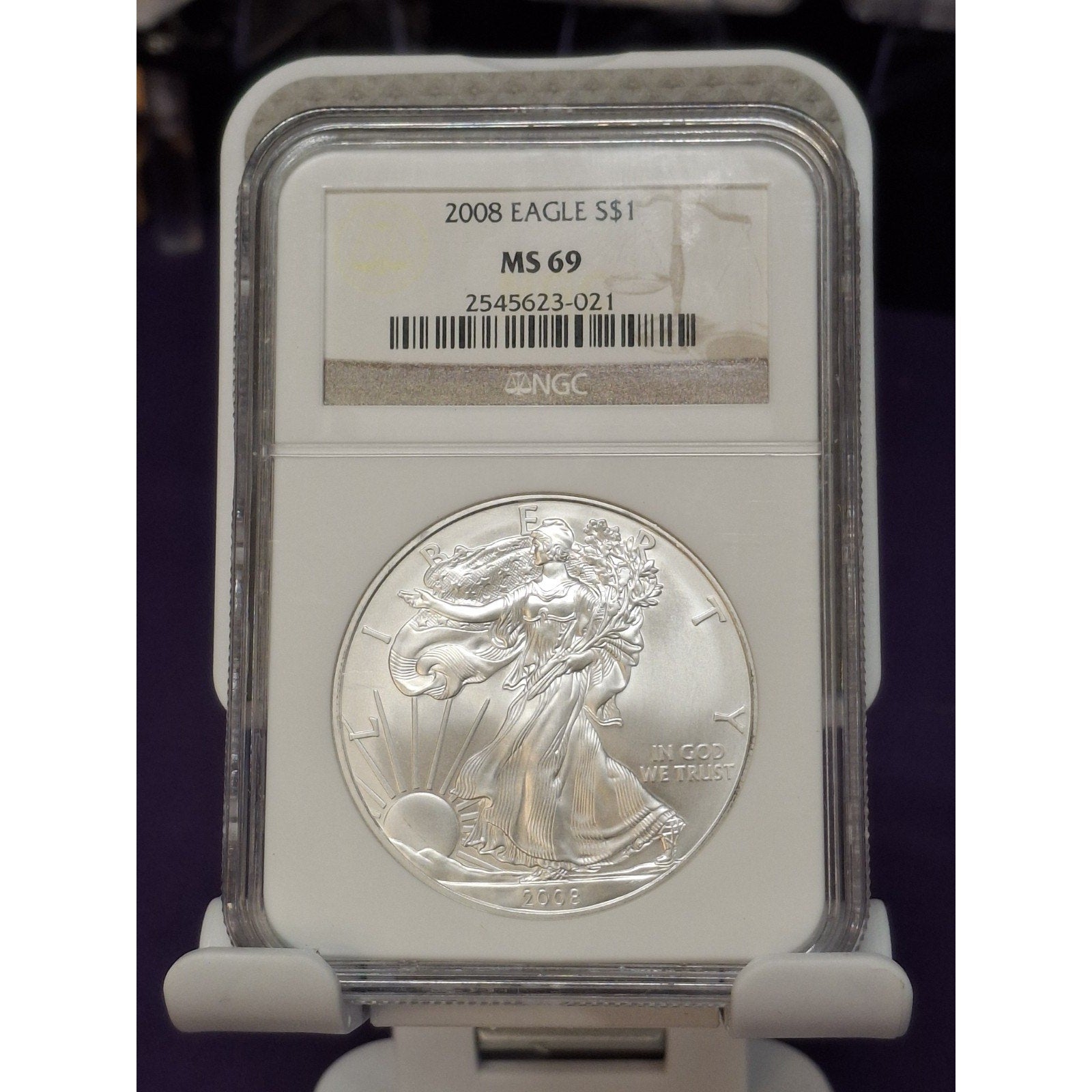 2008 American Silver Eagle Coin - NGC MS69