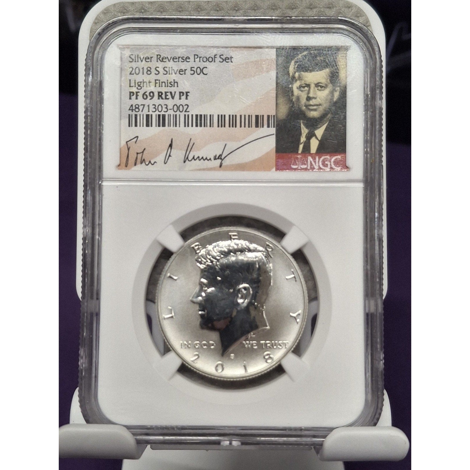 2018-S Kennedy Silver Half Dollar - NGC PF69 Reverse Proof