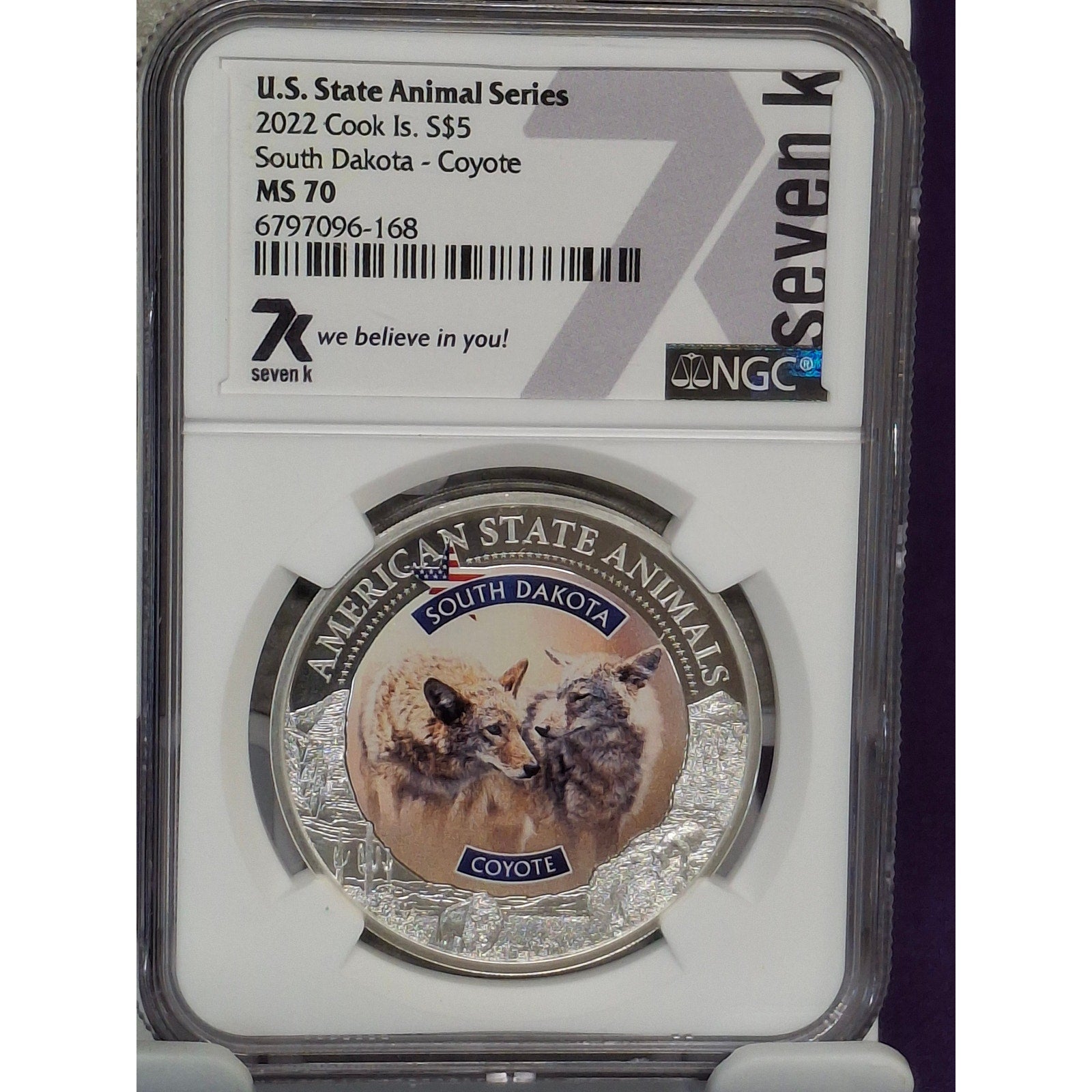 2022 MS70 Cook Island South Dakota Coyote 1oz