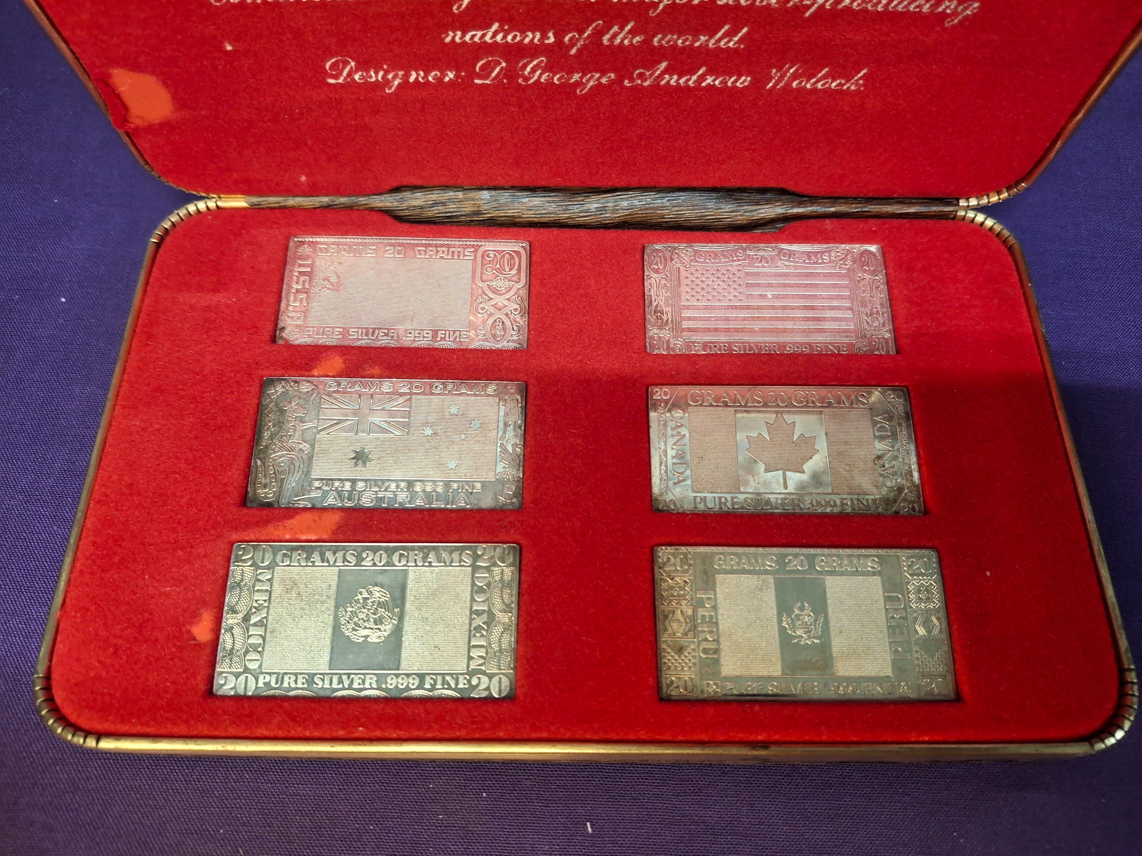 1973 6pc Silver Flag Set (20g)
